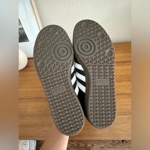 Adidas Samba OG Leather Sneakers Black White Size 7.5 Women's - Picture 2 of 5